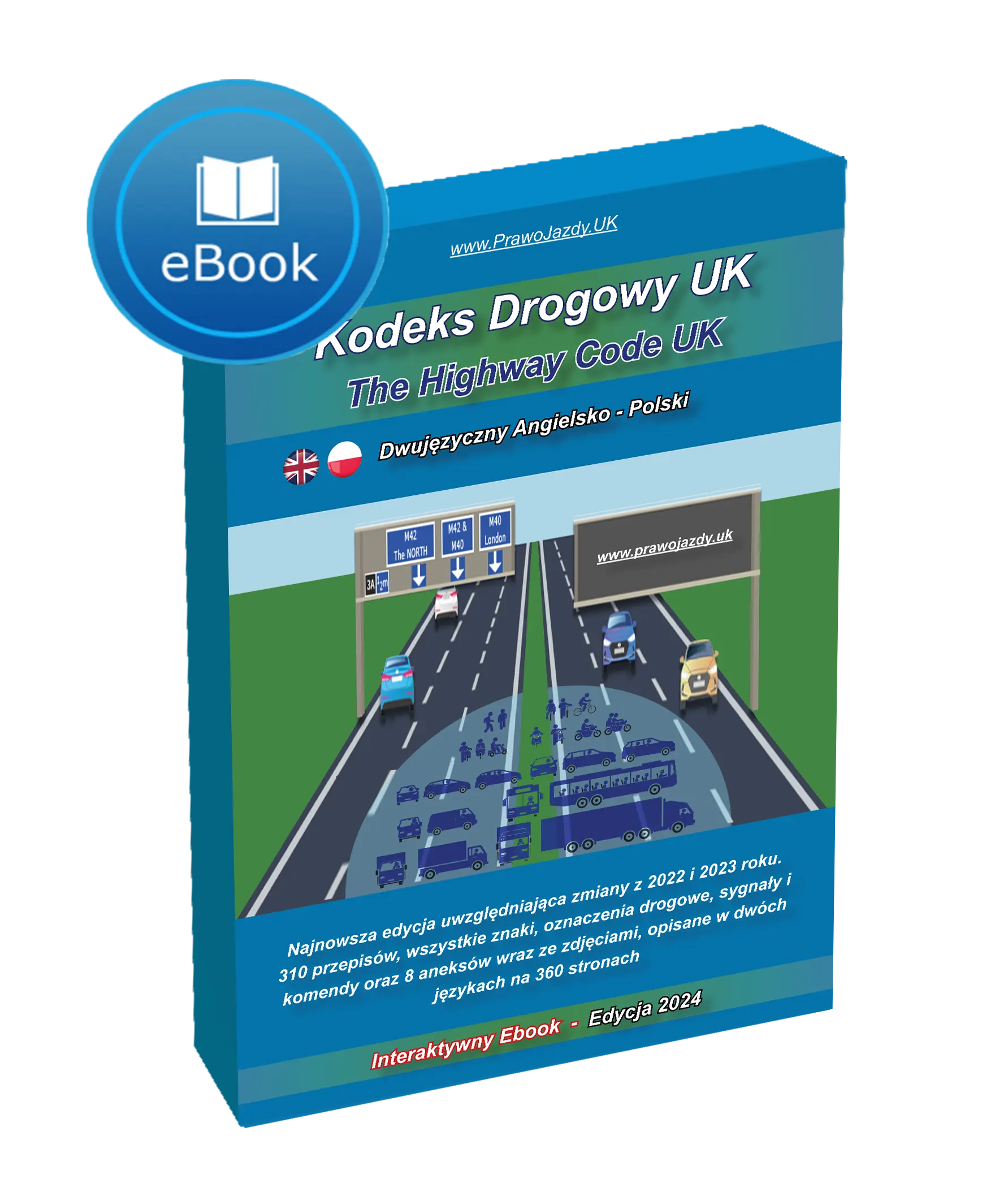 Książka Ebook angielsko-polski Kodeks Drogowy UK po polsku