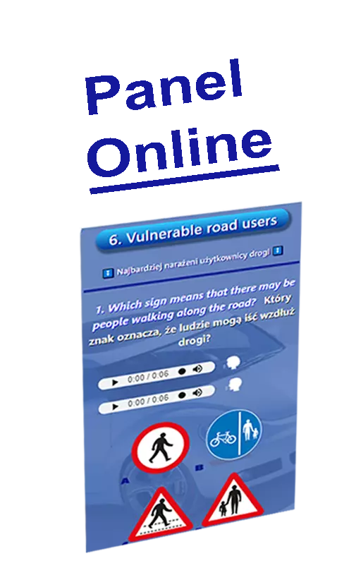 Apka online  na tel dwujezyczne testy na prawo jazdy w UK